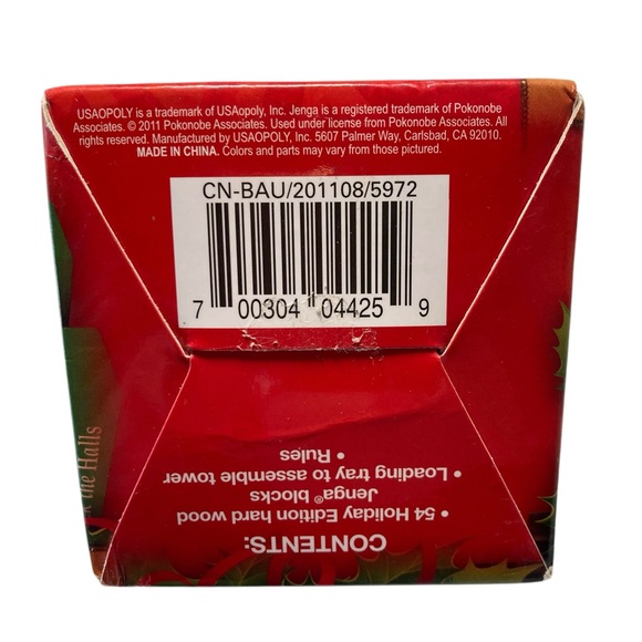 INCOMPLETE Jenga Holiday Edition 2011 Red Green HTF - 42 pieces. - Picture 8 of 11